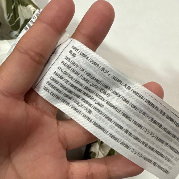 Abercrombie & Fitch Womens S Green Tropical Leaf Print Linen Blend Maxi Skirt - Picture 9 of 10